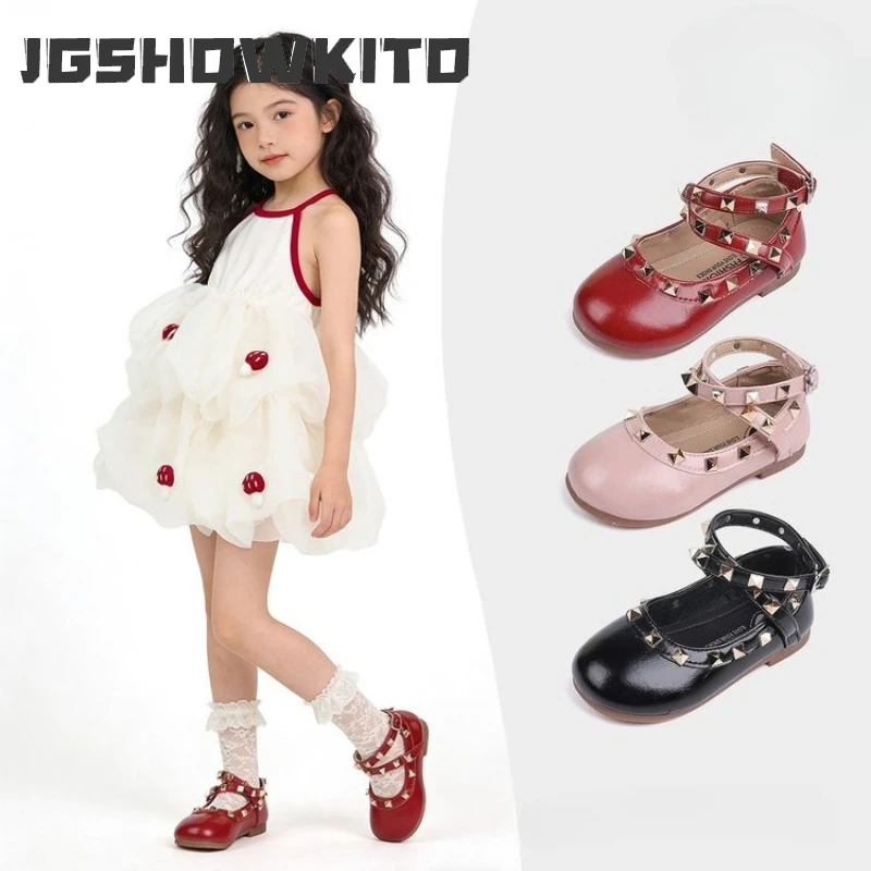 JGSHOWKITO Children Rivets Mary Jane Shoes Red Princess Uniform Flat Shoes for Girls School Perform Non-slip Kids Leather Shoes
JGSHOWKITO Children Rivets Mary Jane Shoes Red Princess Uniform Flat Shoes for Girls School Perform Non-slip Kids Leather Shoes