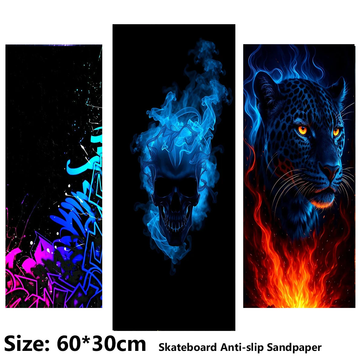 Electric Scooter Anti-slip Sticker Sandpaper Skateboard Grip Tape Sheet 60*30cm Red and Blue Tiger Skull Pattern
Electric Scooter Anti-slip Sticker Sandpaper Skateboard Grip Tape Sheet 60*30cm Red and Blue Tiger Skull Pattern