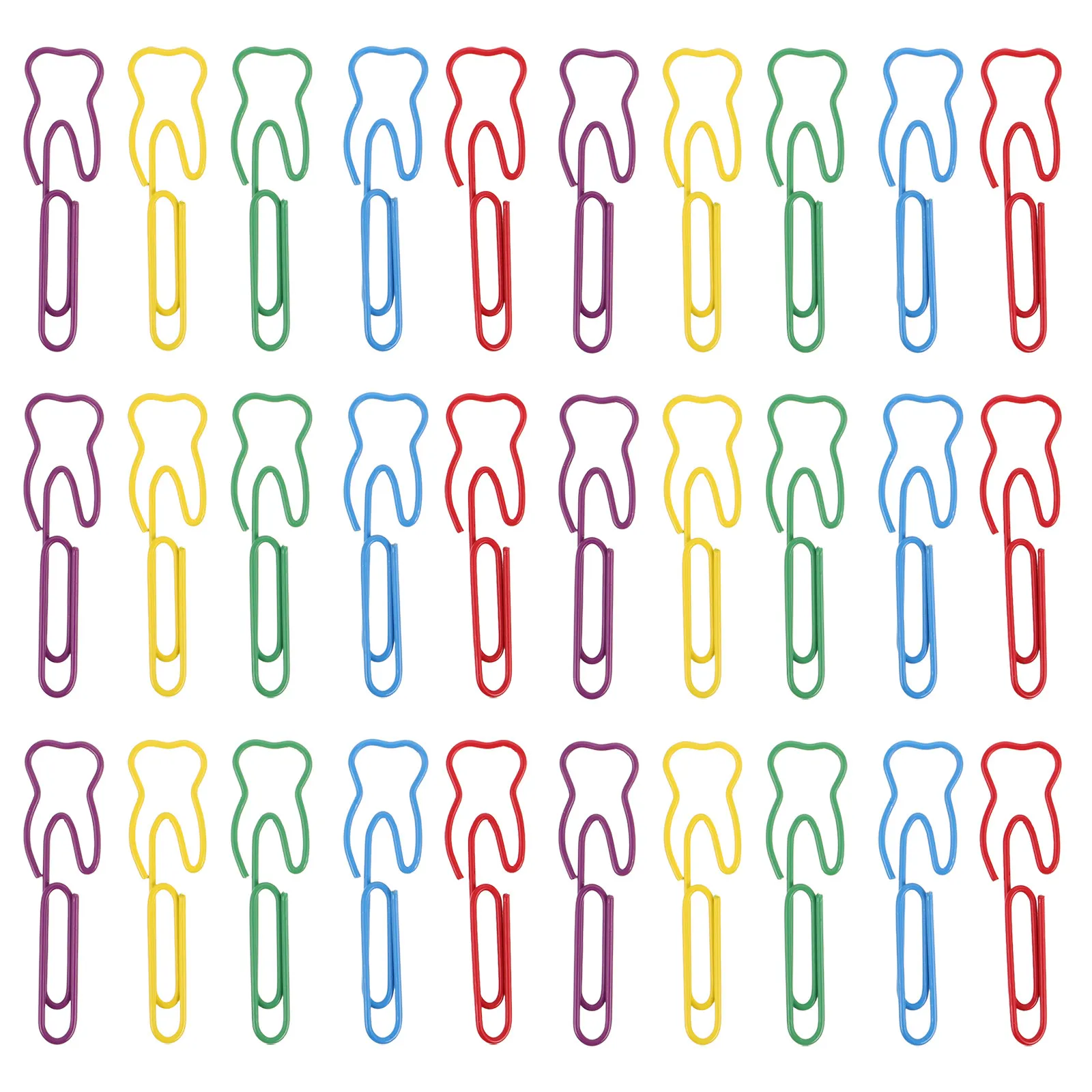 100Pcs Colorful Tooth Shaped Paper Clips Creative Metal Clips for Office School Crafts Document Binding Colorful Paperclips
100Pcs Colorful Tooth Shaped Paper Clips Creative Metal Clips for Office School Crafts Document Binding Colorful Paperclips
