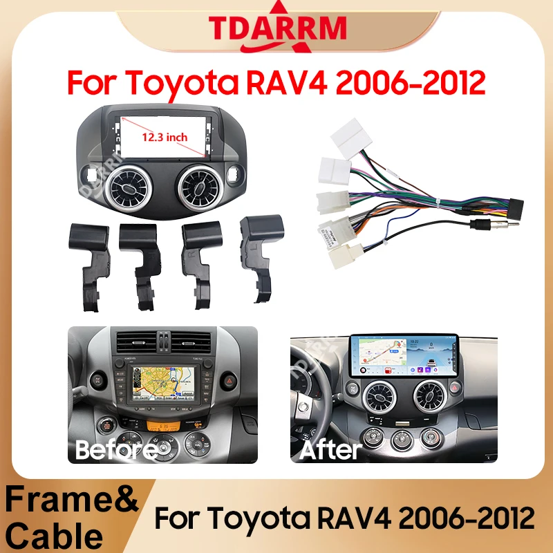 12.3 Inch Car Fascia DVD Frame Adapter For Toyota RAV4 2006-2012 Stereo Radio Audio Dash Head Unit Navigation Harness Panel Kit
12.3 Inch Car Fascia DVD Frame Adapter For Toyota RAV4 2006-2012 Stereo Radio Audio Dash Head Unit Navigation Harness Panel Kit