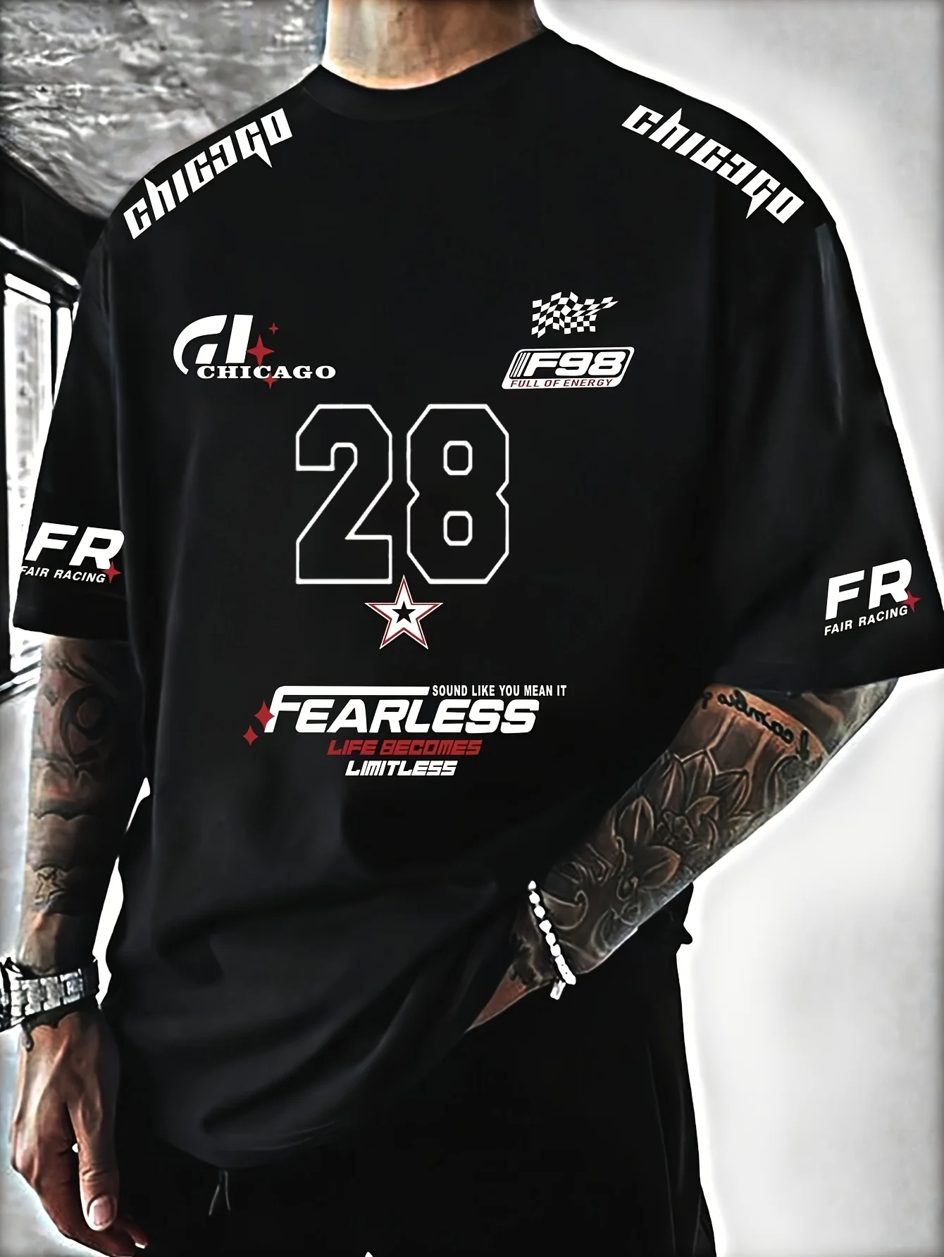 American Retro Men's Casual Fashion T-shirt Racing Letter Print Summer New Motorcycle Men's and Women's Streetwear
American Retro Men's Casual Fashion T-shirt Racing Letter Print Summer New Motorcycle Men's and Women's Streetwear