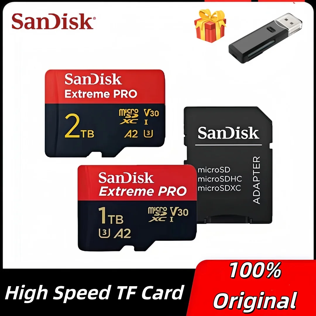 High Speed SanDisk Extreme PRO 2TB 1TB Micro SD UHS-I Memory Card U3 A2 SDXC V30 TF Card 200MB/s With SD Adapter
High Speed SanDisk Extreme PRO 2TB 1TB Micro SD UHS-I Memory Card U3 A2 SDXC V30 TF Card 200MB/s With SD Adapter