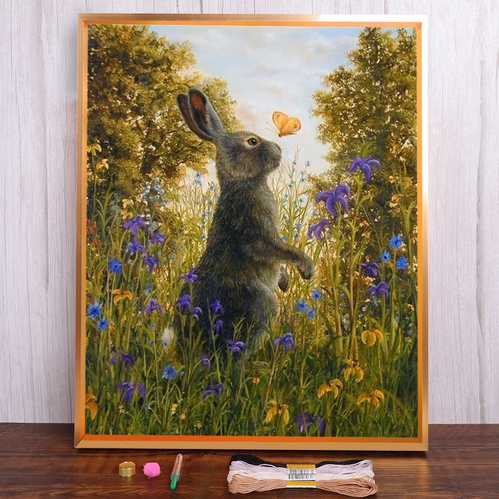 Animal Rabbit Printed Canvas Cross-Stitch Complete Kit Embroidery Handmade Knitting Handiwork Handicraft Sales Needle Mulina
Animal Rabbit Printed Canvas Cross-Stitch Complete Kit Embroidery Handmade Knitting Handiwork Handicraft Sales Needle Mulina
