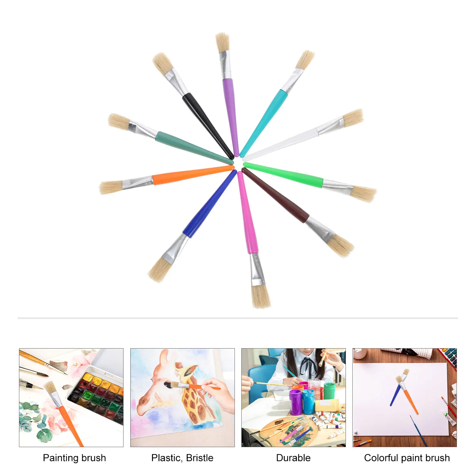 20pcs Paint Brush Colored Painting Brush Oil Painting Tool Durable Bristle Comfortable Handle Creative 
20pcs Paint Brush Colored Painting Brush Oil Painting Tool Durable Bristle Comfortable Handle Creative