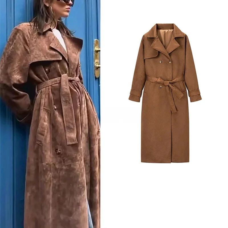 Autumn New Arrival Women's Retro Style Suede Long Sleeve Turn-down Collar Double-breasted Mid-length Jacket Coat
Autumn New Arrival Women's Retro Style Suede Long Sleeve Turn-down Collar Double-breasted Mid-length Jacket Coat