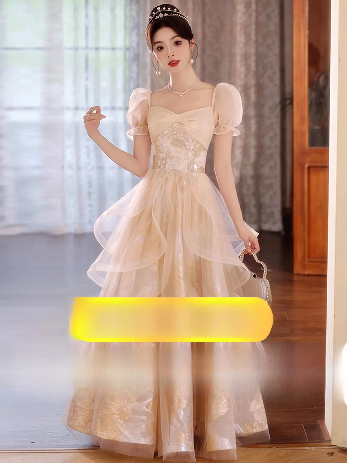 plus Size Beautiful Champagne Evening Dr Princ Sle High Waist A-Line Skirt ort Sve Long Dr for Par Wedding
plus Size Beautiful Champagne Evening Dr Princ Sle High Waist A-Line Skirt ort Sve Long Dr for Par Wedding