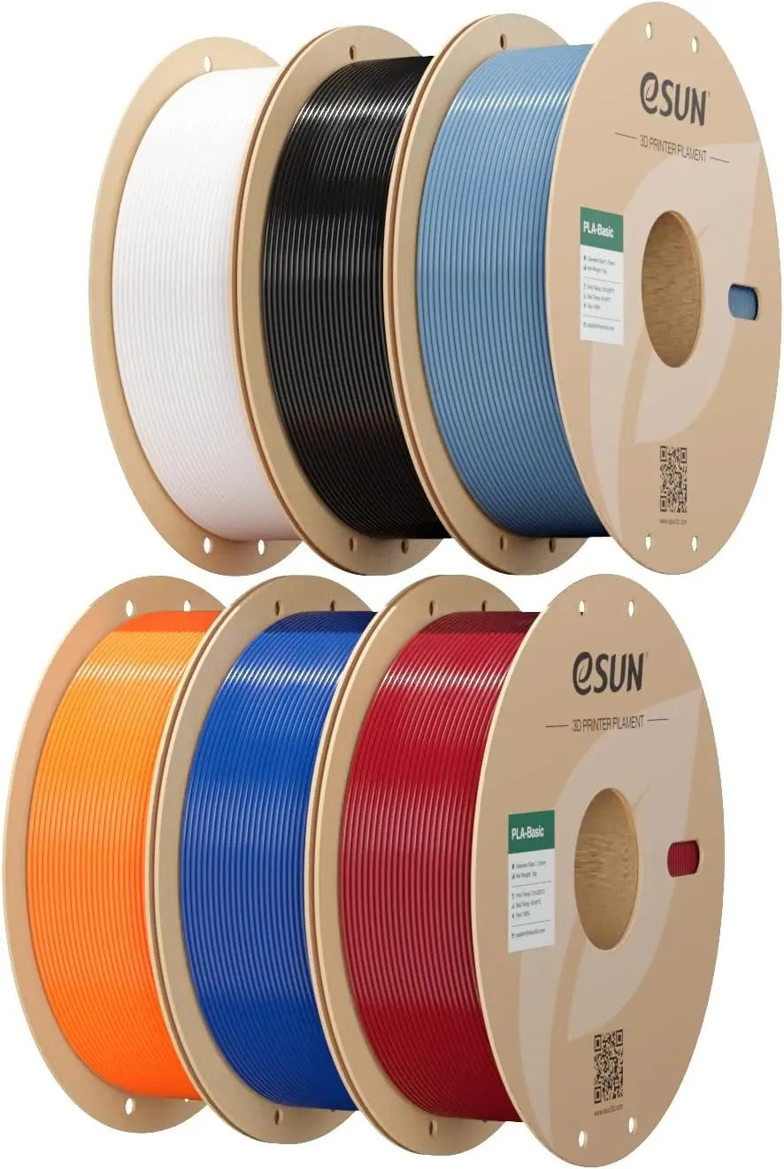 6KG PLA Filament 1.75mm, 6 Spool Pack (1KG/Spool), High Speed for 3D Printers, Black+White+Grey+Red+Blue+Orange
6KG PLA Filament 1.75mm, 6 Spool Pack (1KG/Spool), High Speed for 3D Printers, Black+White+Grey+Red+Blue+Orange