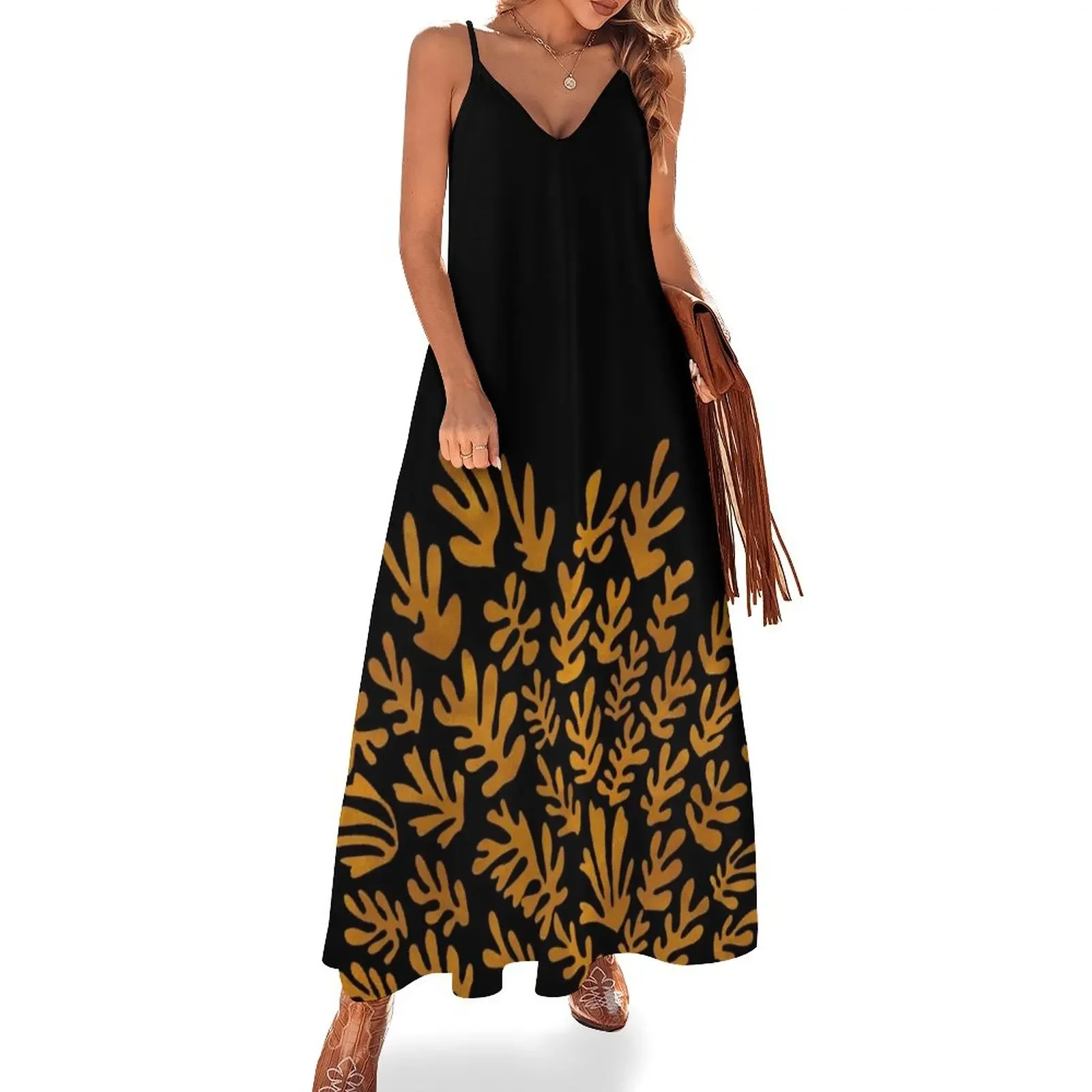 Gold and Black Leaves Sleeveless Dress women's evening dresses 2025 dress women summer 2025 cocktail dresses Dress
Gold and Black Leaves Sleeveless Dress women's evening dresses 2025 dress women summer 2025 cocktail dresses Dress