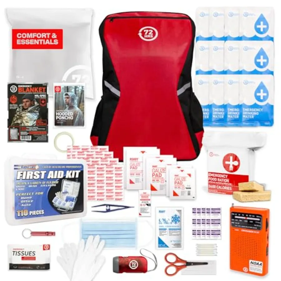 Earthquake Kit - Essential Emergency Survival Kit, Heavy Duty 72 Hour Bug Out Bag Survival Kit for Earthquake, Hurricane, Tsuna
Earthquake Kit - Essential Emergency Survival Kit, Heavy Duty 72 Hour Bug Out Bag Survival Kit for Earthquake, Hurricane, Tsuna