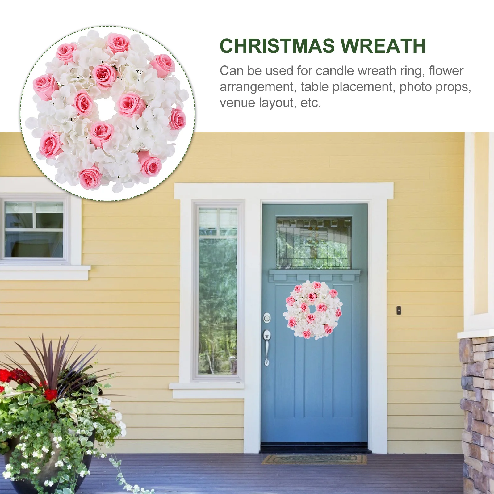 Rose Flower Ring Artificial Wreath Realistic Lightweight Wedding Table Decoration Pillar Party Hanging Garland 
Rose Flower Ring Artificial Wreath Realistic Lightweight Wedding Table Decoration Pillar Party Hanging Garland