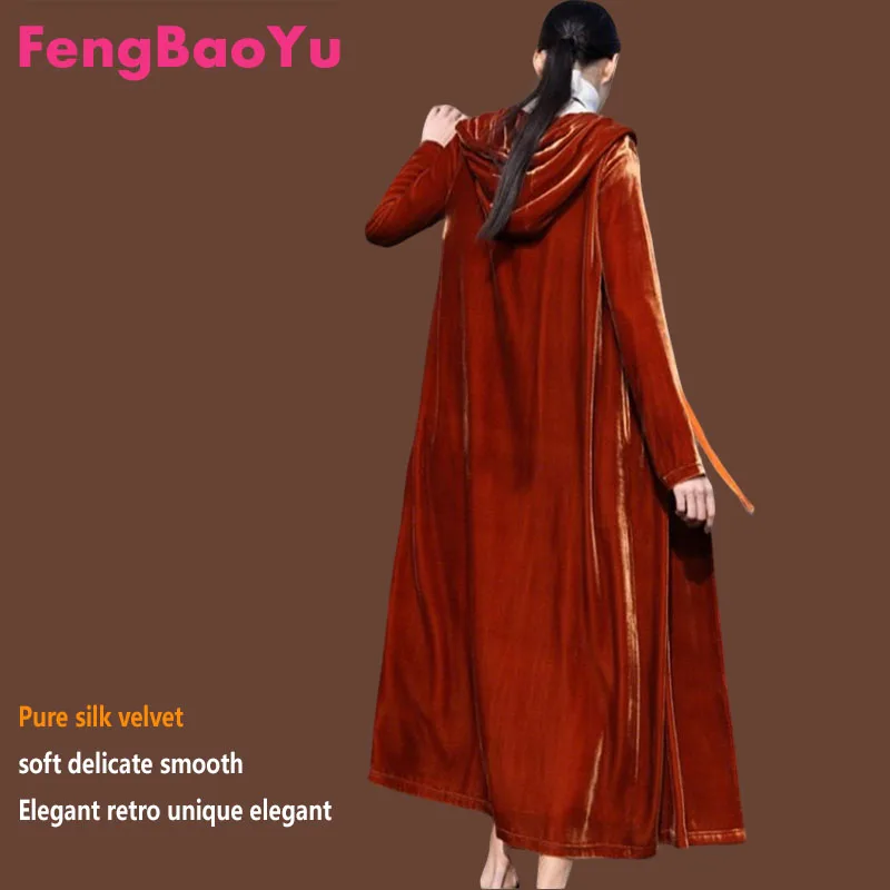 Fengbaoyu Silk Velvet Women's Long Coat with Hood Outdoor Casual Style Women's Clothing Shiny and Lustrous, Soft and Delicate
Fengbaoyu Silk Velvet Women's Long Coat with Hood Outdoor Casual Style Women's Clothing Shiny and Lustrous, Soft and Delicate