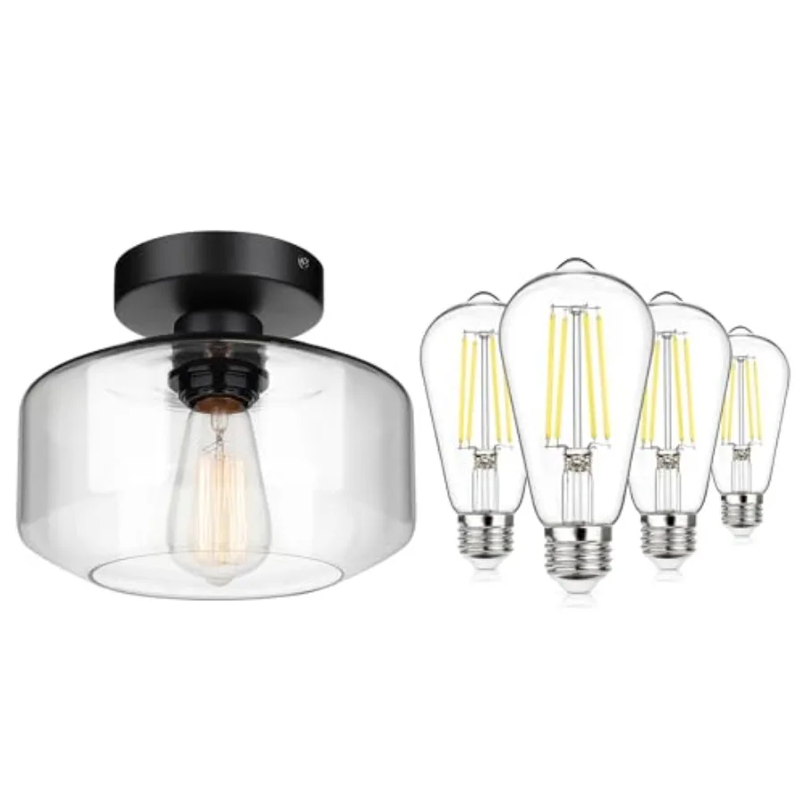 Industrial Semi Flush Mount Ceiling Light with Dimmable LED Edison Bulbs 850LM 60W Equivalent Daylight White
Industrial Semi Flush Mount Ceiling Light with Dimmable LED Edison Bulbs 850LM 60W Equivalent Daylight White