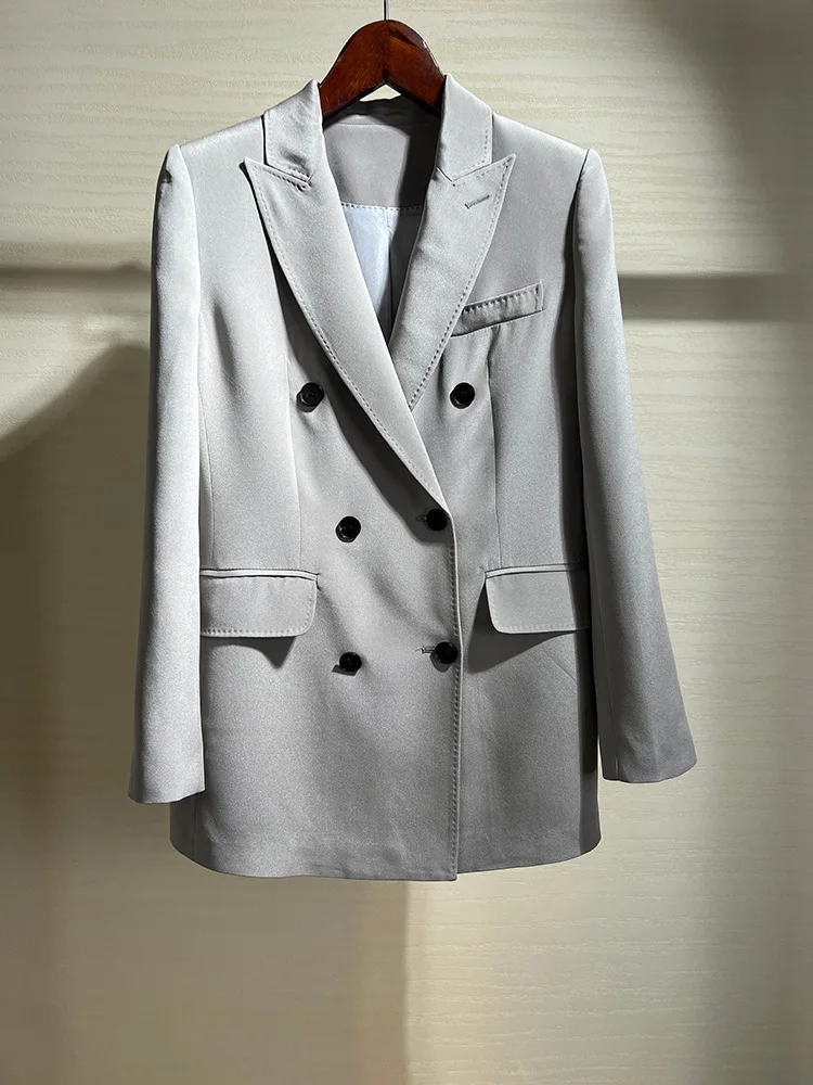 Female Straight Type Silk Suit Jacket, 100% Real Silk, High-end, Classic, Grey, 100% Real, 30 m, New
Female Straight Type Silk Suit Jacket, 100% Real Silk, High-end, Classic, Grey, 100% Real, 30 m, New