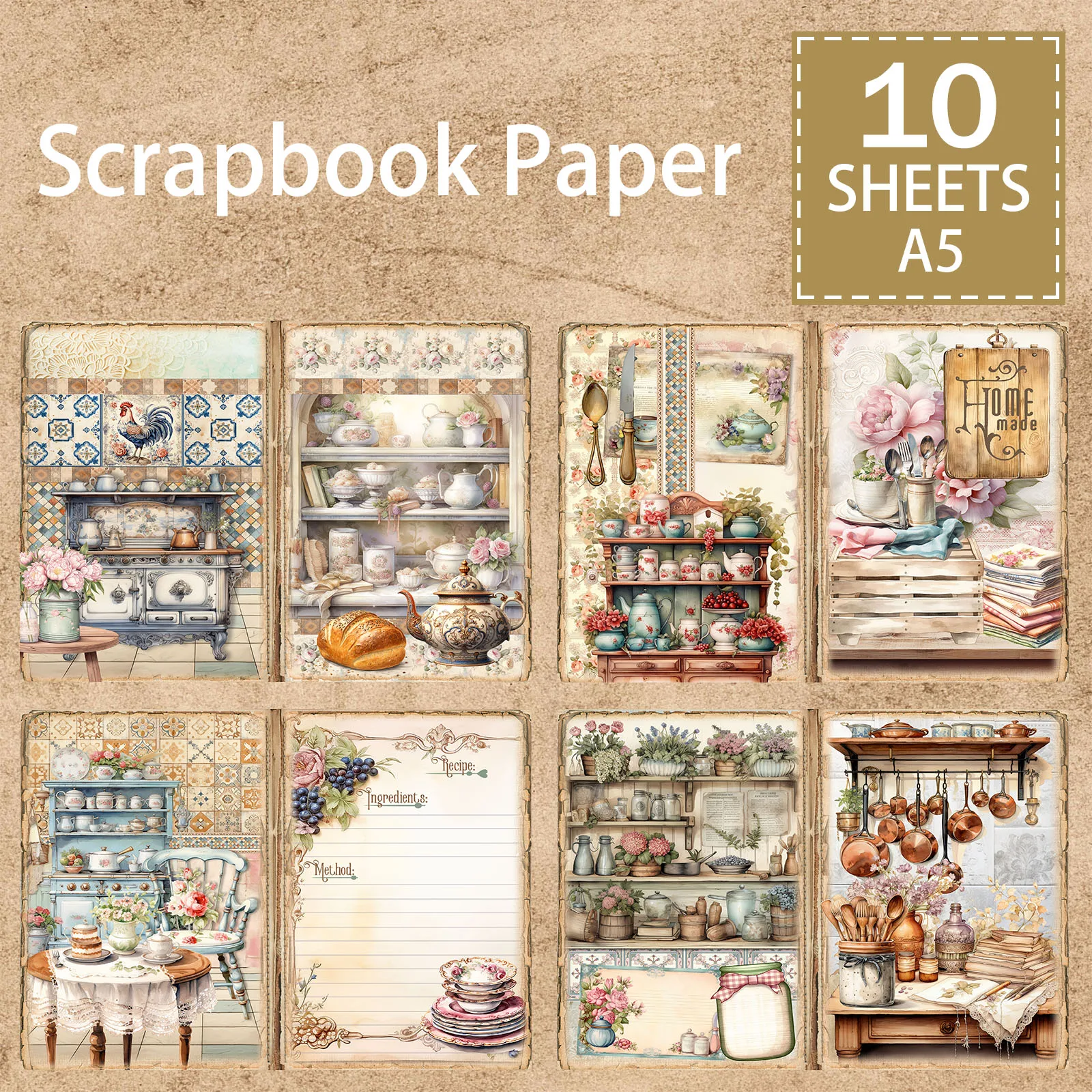 10 Sheets A5 Size Retro Cabinet Kettle Table Chair Cake Vintage Grunge Journal Planning Scrapbooking
10 Sheets A5 Size Retro Cabinet Kettle Table Chair Cake Vintage Grunge Journal Planning Scrapbooking