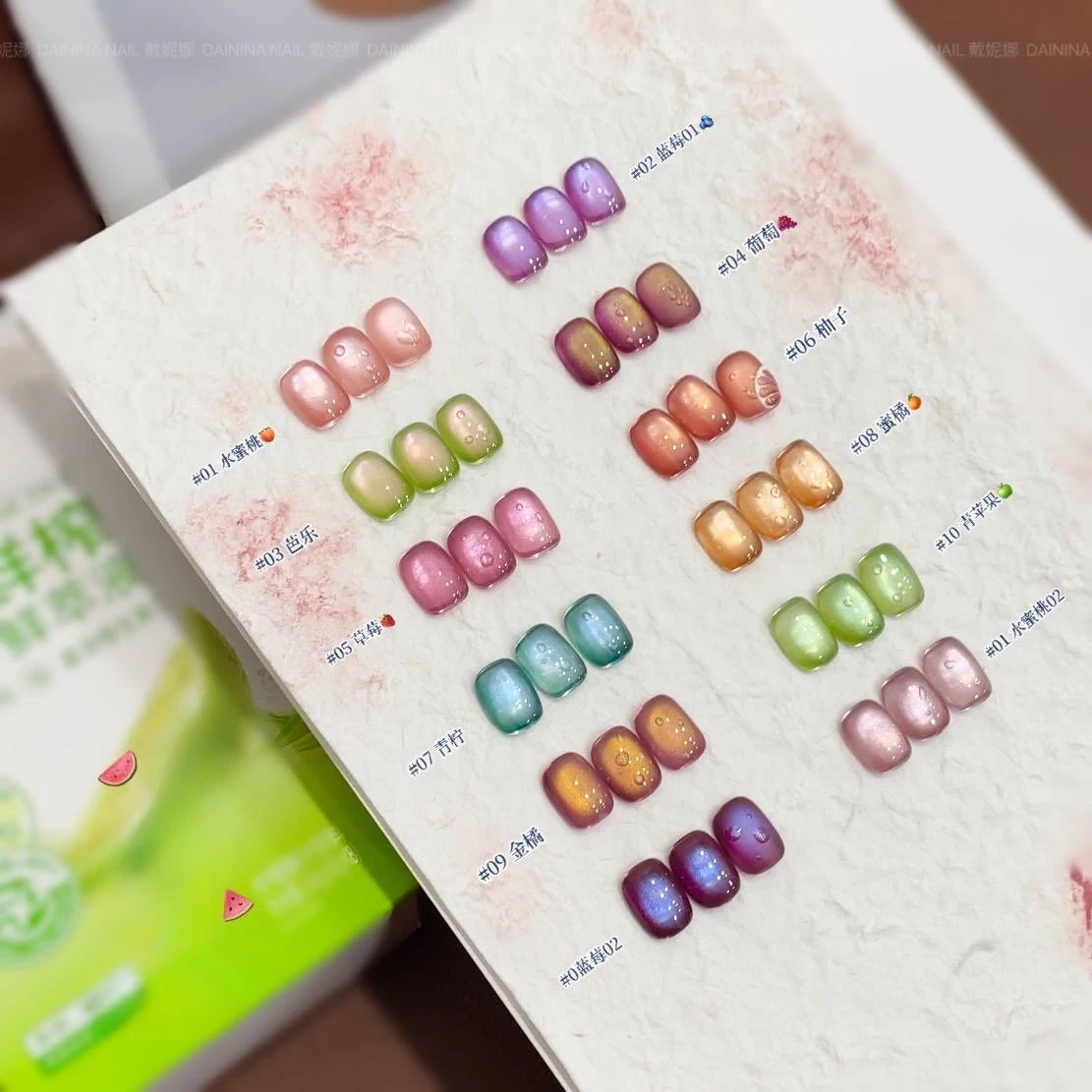 Fruit Series Cat Magnetic Nail Gel Polish Summer Green Purple Pink Cat Eye Nail Gel Soak Off UV Semi-Permanent Gel Varnishes
Fruit Series Cat Magnetic Nail Gel Polish Summer Green Purple Pink Cat Eye Nail Gel Soak Off UV Semi-Permanent Gel Varnishes