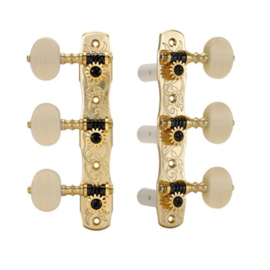 Classical guitar tuners for professional use, made of metal with ivory-colored knobs, offering precise tuning and smooth operat
Classical guitar tuners for professional use, made of metal with ivory-colored knobs, offering precise tuning and smooth operat