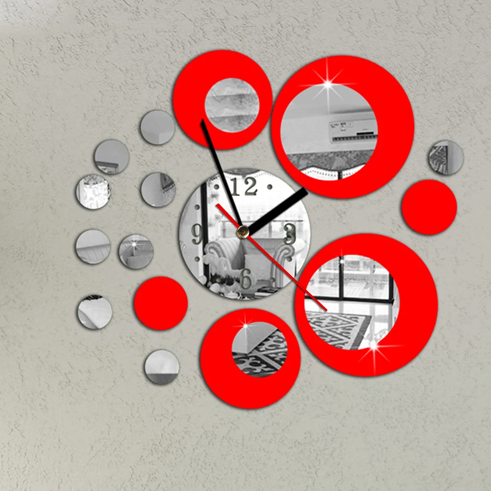 Eco Friendly DIY Acrylic Mirror Wall Clock Red Silver Circle 3D Crystal Easy Paste No Damage Mirror Wall Clock
Eco Friendly DIY Acrylic Mirror Wall Clock Red Silver Circle 3D Crystal Easy Paste No Damage Mirror Wall Clock