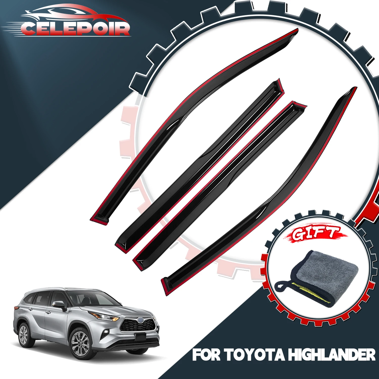 For 2014 Toyota Highlander Jdm 3D Wavy Mugen Style Window Visors Rain Guard
For 2014 Toyota Highlander Jdm 3D Wavy Mugen Style Window Visors Rain Guard