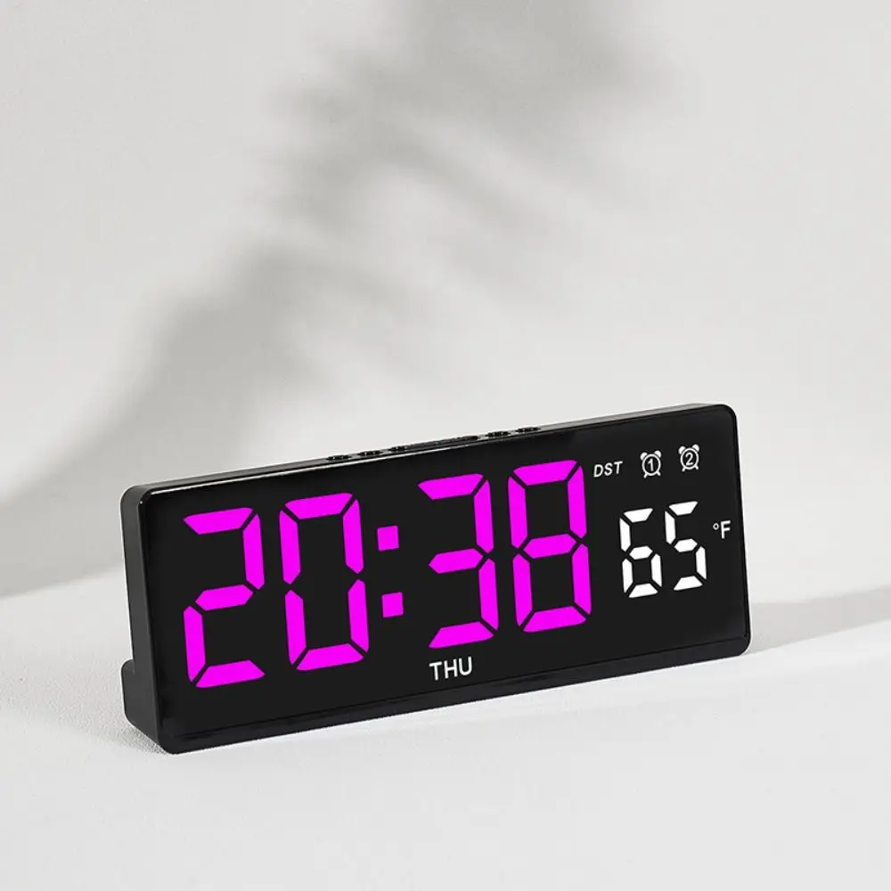 New Wall-mounted Electronic Wall Clock Temperature Date Digital LED Clocks Home Voice Control Display Table Clock