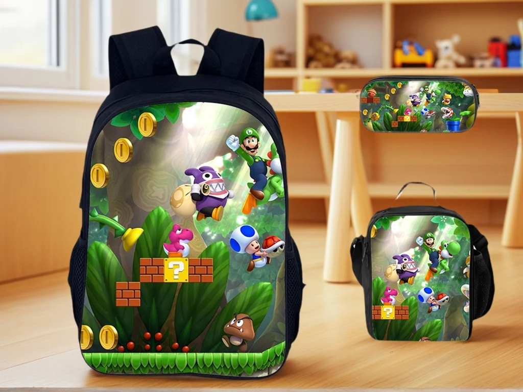 Kid Super Mario Lightweight Backpack with Insulated Lunch Box Pencil Case,Large Capacity Rucksack Waterproof Knapsack for School
Kid Super Mario Lightweight Backpack with Insulated Lunch Box Pencil Case,Large Capacity Rucksack Waterproof Knapsack for School
