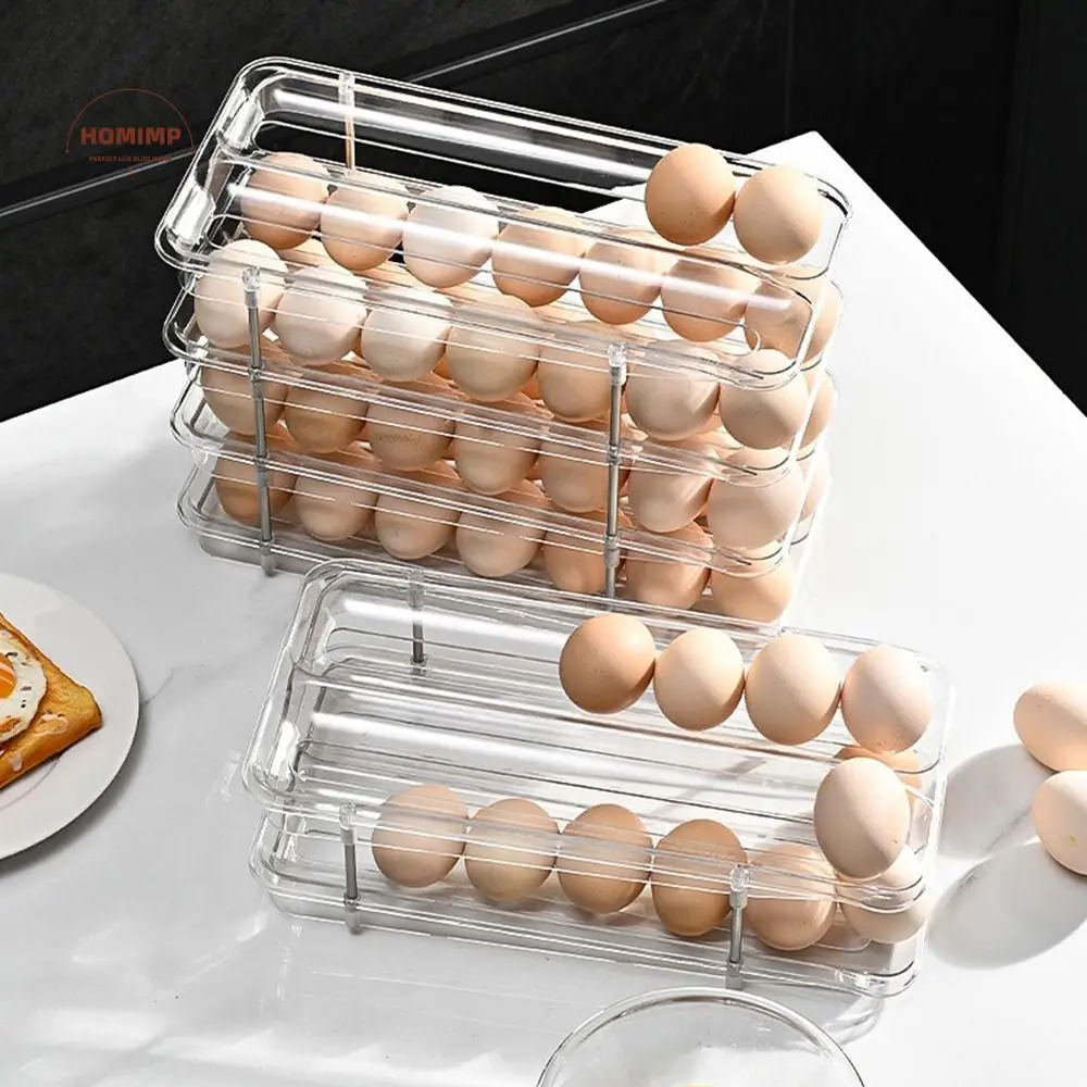 Plastic Automatic Rolling Egg Container Transparent Large Capacity Egg Rolling Storage Box Space Saving Stackable
Plastic Automatic Rolling Egg Container Transparent Large Capacity Egg Rolling Storage Box Space Saving Stackable