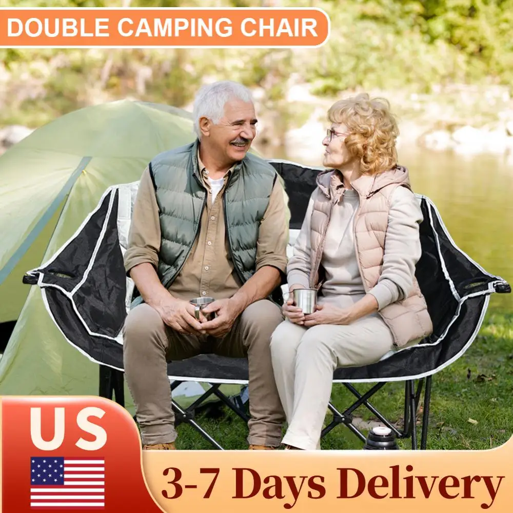 Double Camping Chair Folding Loveseat Chair with Cup Holder and Carry Bag Portable Camping Bench Padded Lawn Chairs for Adults
Double Camping Chair Folding Loveseat Chair with Cup Holder and Carry Bag Portable Camping Bench Padded Lawn Chairs for Adults