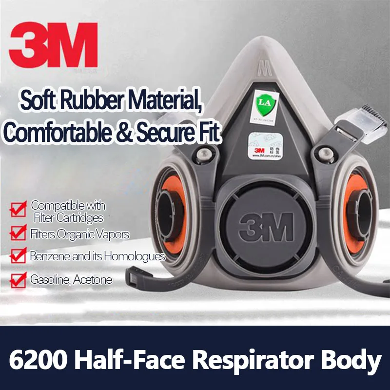 3M 6200 Respirator uses filter cartridges to block paint fumes dust chemical mist insecticides for industrial safety protection
3M 6200 Respirator uses filter cartridges to block paint fumes dust chemical mist insecticides for industrial safety protection