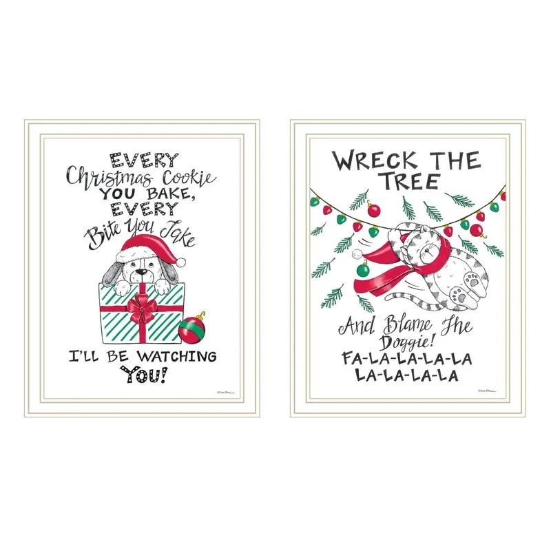 Vignette Cat Dog Christmas Wall Art Print White Framed Home Decor by Deb Strain
Vignette Cat Dog Christmas Wall Art Print White Framed Home Decor by Deb Strain