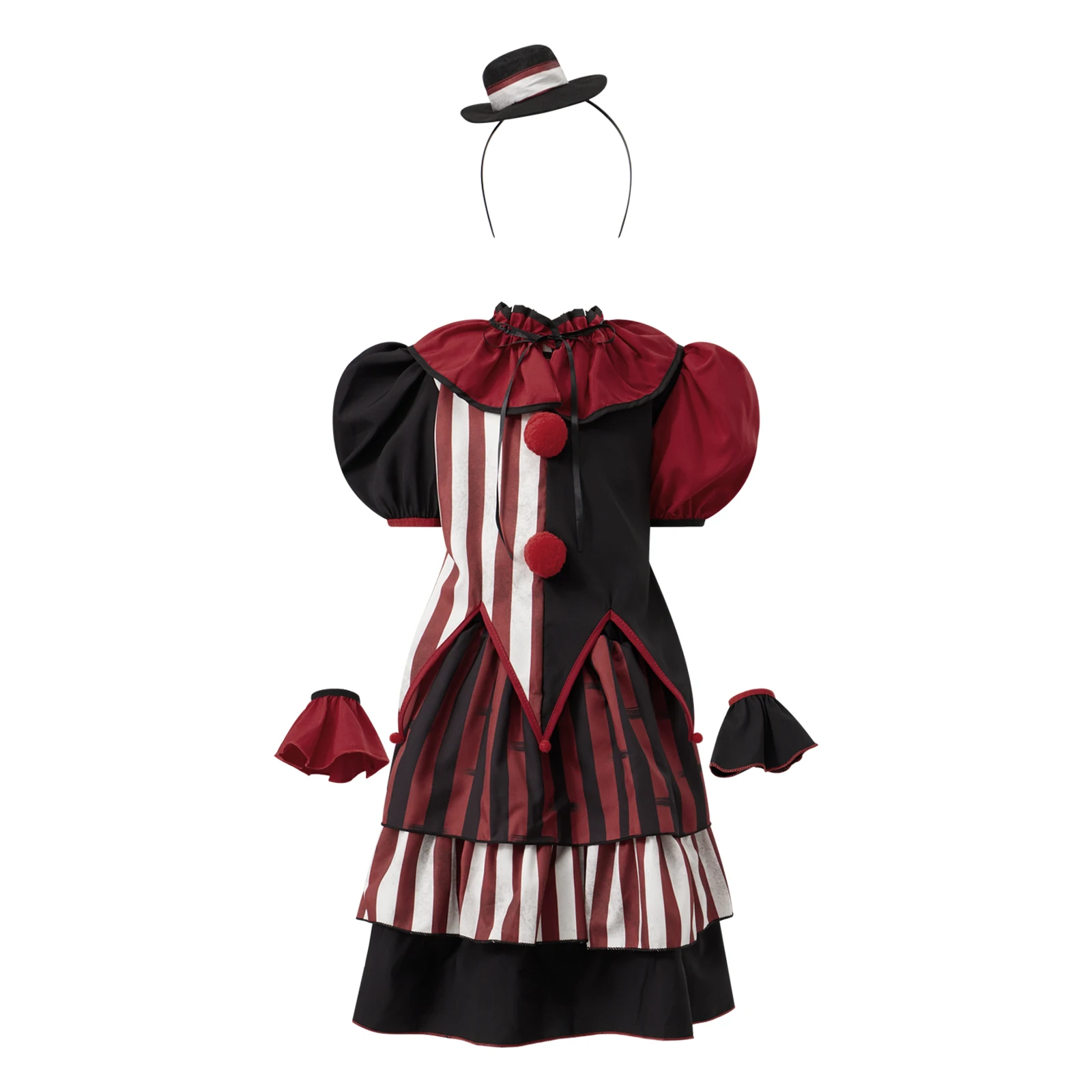 Детский костюм клоуна на Хэллоуин для девочек, футболка нестандартной формы с короткими рукавами и полосатая юбка, повязка на голову, браслет, воротник для косплея, вечеринки
Детский костюм клоуна на Хэллоуин для девочек, футболка нестандартной формы с короткими рукавами и полосатая юбка, повязка на голову, браслет, воротник для косплея, вечеринки