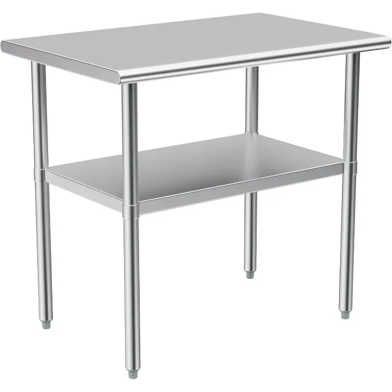 Stainless Steel Table for Prep & Work, NSF Metal Commercial Heavy Duty Table with Adjustable Under Shelf and Foot for Restaurant
Stainless Steel Table for Prep & Work, NSF Metal Commercial Heavy Duty Table with Adjustable Under Shelf and Foot for Restaurant