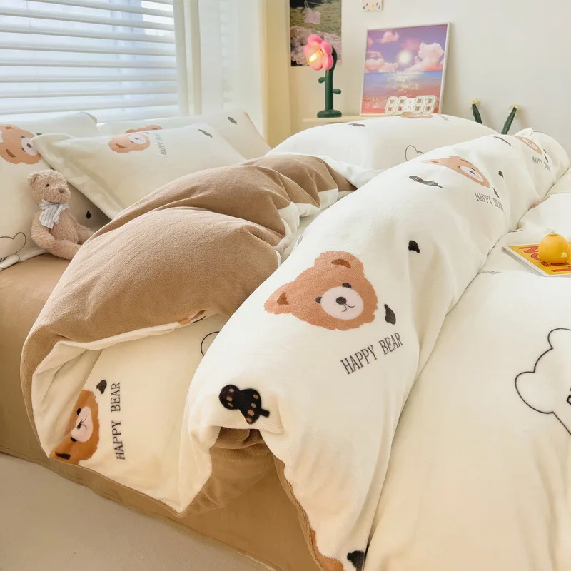 Winter Warm Coral Velvet Duvet Cover Set Home Textile Quilt Cover Sheet Pillowcase 4pcs Queen Bedding Set Luxury Bed Linens Set
Winter Warm Coral Velvet Duvet Cover Set Home Textile Quilt Cover Sheet Pillowcase 4pcs Queen Bedding Set Luxury Bed Linens Set