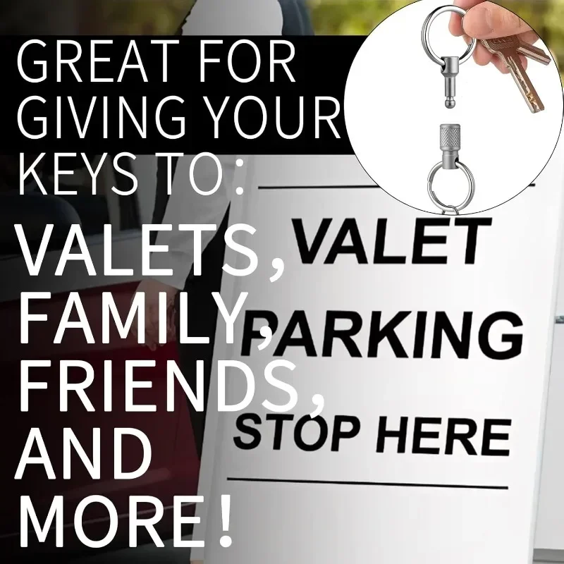 Titanium Quick Release Swivel Keychain, Pull Apart Detachable Keychain Heavy Duty Car Key Holder with Key Rings
Titanium Quick Release Swivel Keychain, Pull Apart Detachable Keychain Heavy Duty Car Key Holder with Key Rings