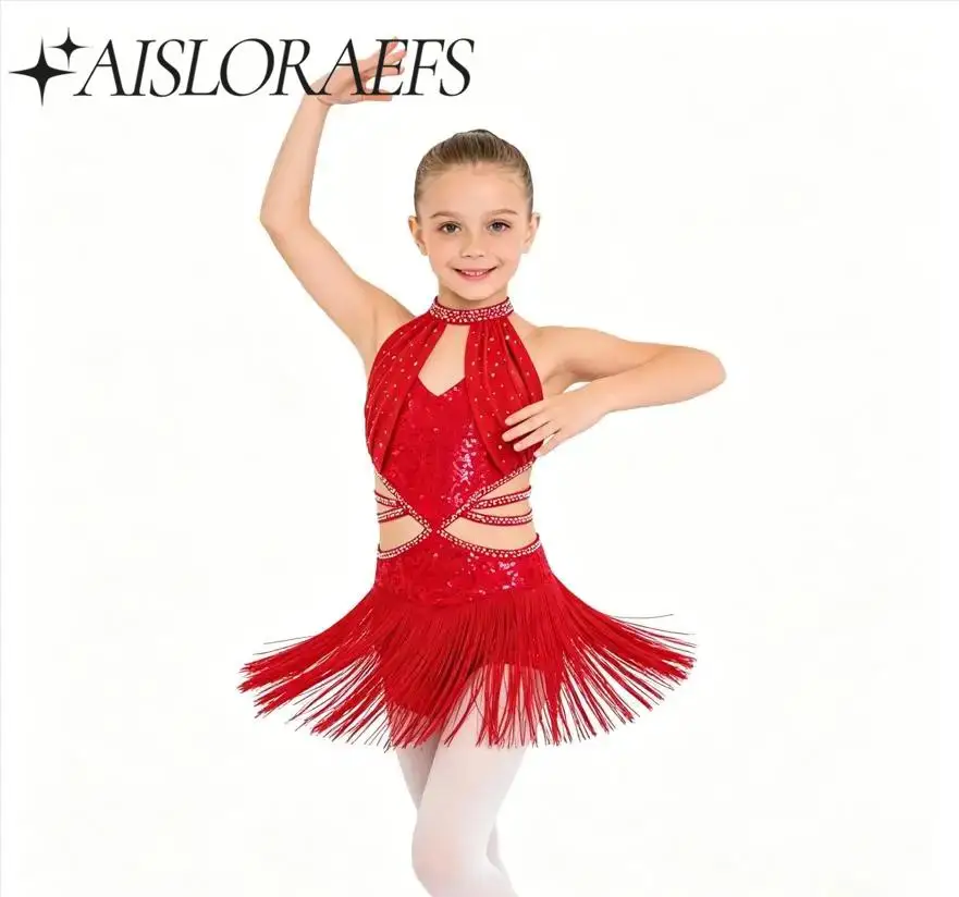Kids Girls Sparkling Sequin Sleeveless Latin Dance Dress Set Mesh Overlay Tassel Leotard Ideal for Salsa Tango Stage Performance
Kids Girls Sparkling Sequin Sleeveless Latin Dance Dress Set Mesh Overlay Tassel Leotard Ideal for Salsa Tango Stage Performance