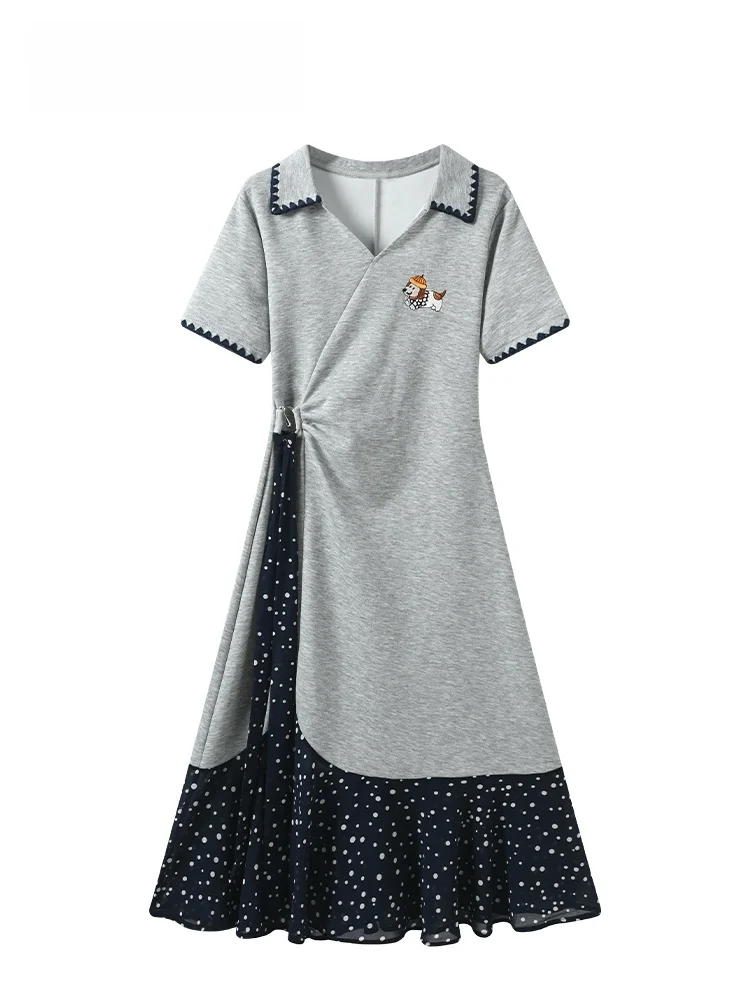 Summer Short Sleeve V-Neck Dress Women's plus Size Elegant Style A-Line Skirt Polyester Cotton Blend Comfortable Casual Dress
Summer Short Sleeve V-Neck Dress Women's plus Size Elegant Style A-Line Skirt Polyester Cotton Blend Comfortable Casual Dress