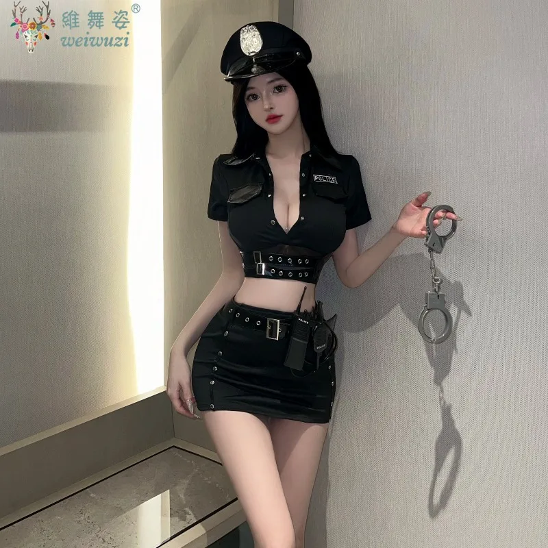 Sexy Adult Women Police Uniform Cosplay Costume Deep V Collar Top Short Pants Set Teacher Flirting NightClub Club Carnival Party
Sexy Adult Women Police Uniform Cosplay Costume Deep V Collar Top Short Pants Set Teacher Flirting NightClub Club Carnival Party