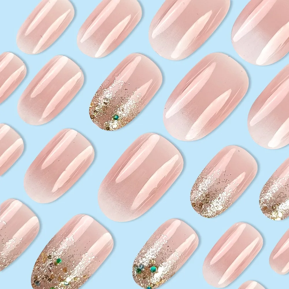 Shine Sequin French Press On False Nails Tip Acrylic Short Fake Nails With Glue Sticker Natural Manicure Fingertips Accessory
Shine Sequin French Press On False Nails Tip Acrylic Short Fake Nails With Glue Sticker Natural Manicure Fingertips Accessory