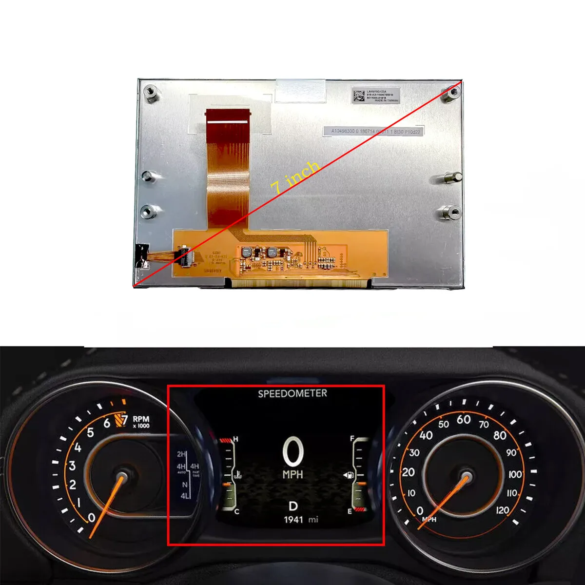 LAM070G133A 7" LCD Display Screen For Jeep Wrangler JL Sahara Unlimited Sport 2018-2022 Instrument Cluster Replacement
LAM070G133A 7" LCD Display Screen For Jeep Wrangler JL Sahara Unlimited Sport 2018-2022 Instrument Cluster Replacement