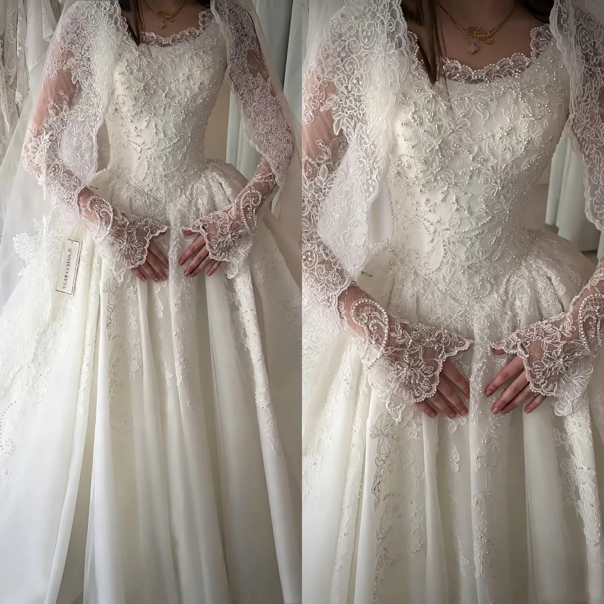 Elegant A-line Lace Beaded Wedding Dress With Waist Cinching And Transparent Sleeves Bridal Gown Vestido De Novia Customized
Elegant A-line Lace Beaded Wedding Dress With Waist Cinching And Transparent Sleeves Bridal Gown Vestido De Novia Customized
