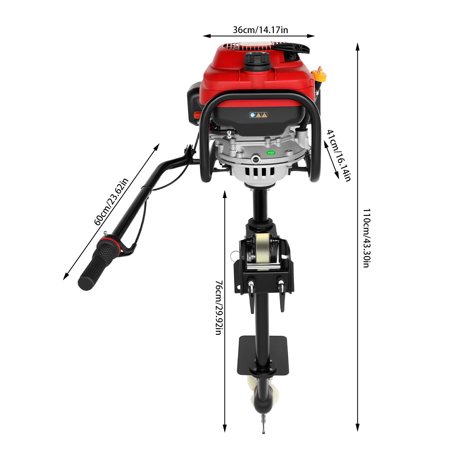 4-Stroke Outboard Boat Motor, Air-Cooled Engine CDI Ignition, Hand Pull Start with Anti-Swirl Plate for Small Boat
4-Stroke Outboard Boat Motor, Air-Cooled Engine CDI Ignition, Hand Pull Start with Anti-Swirl Plate for Small Boat