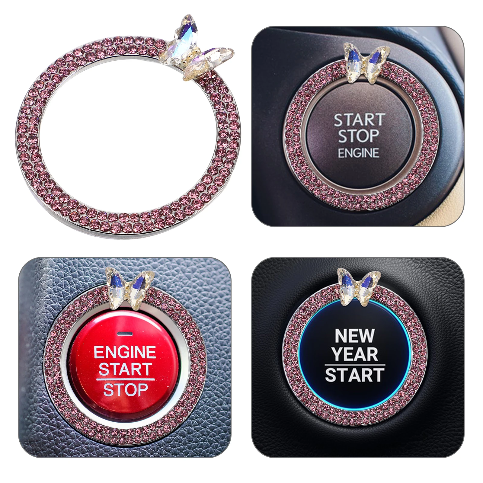 Car Ignition Decorative Ring Push Start Button Cover Starter Engine Universal Rhinestone Butterfly Bling Accessory Stylish
Car Ignition Decorative Ring Push Start Button Cover Starter Engine Universal Rhinestone Butterfly Bling Accessory Stylish