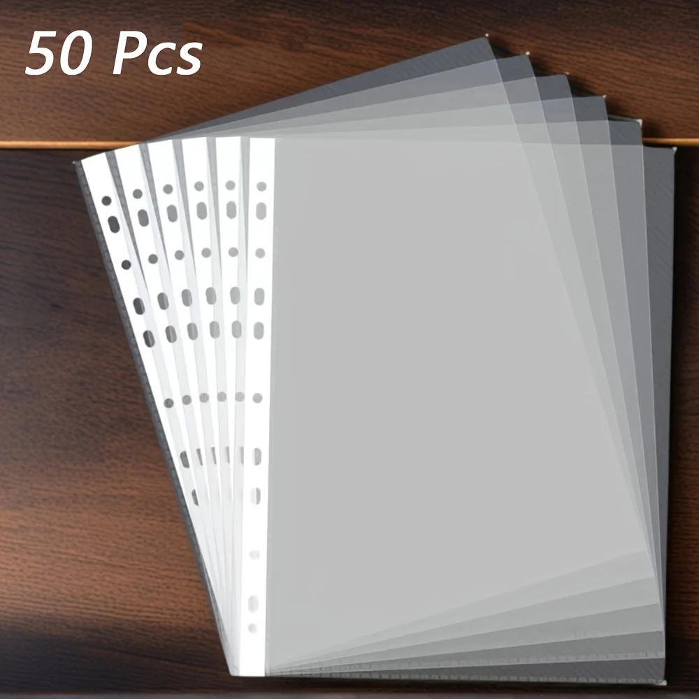 50 A4 Transparent Plastic Folders - 3-Ring Binder, Test Papers, Invoices, Office Supplies, Easy Design, 4C Thickness, Normal Use
50 A4 Transparent Plastic Folders - 3-Ring Binder, Test Papers, Invoices, Office Supplies, Easy Design, 4C Thickness, Normal Use