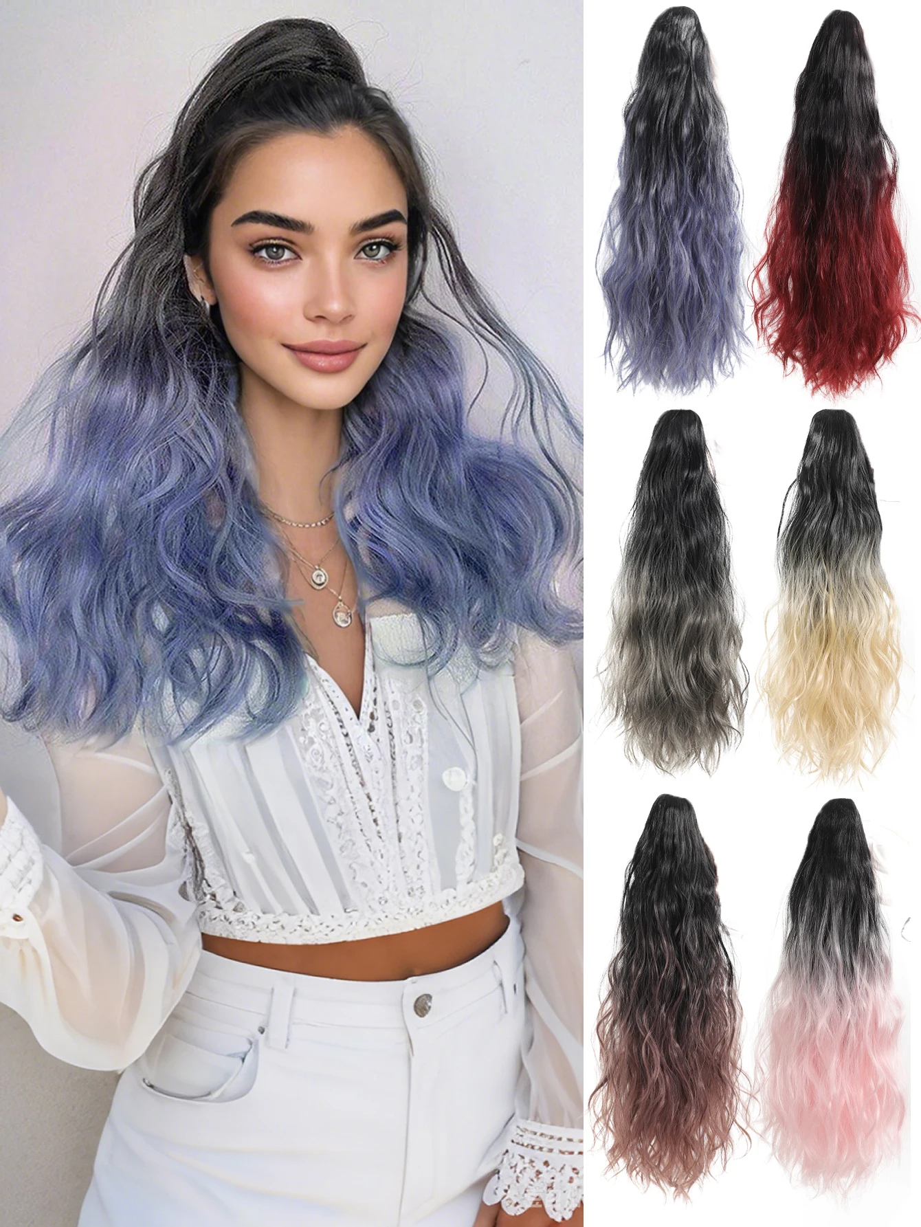 Synthetic Long Straight Claw Clip On Ponytail Hair Extensions 50cm Heat Resistant Pony Tail Hair piece For Women Daily Party
Synthetic Long Straight Claw Clip On Ponytail Hair Extensions 50cm Heat Resistant Pony Tail Hair piece For Women Daily Party