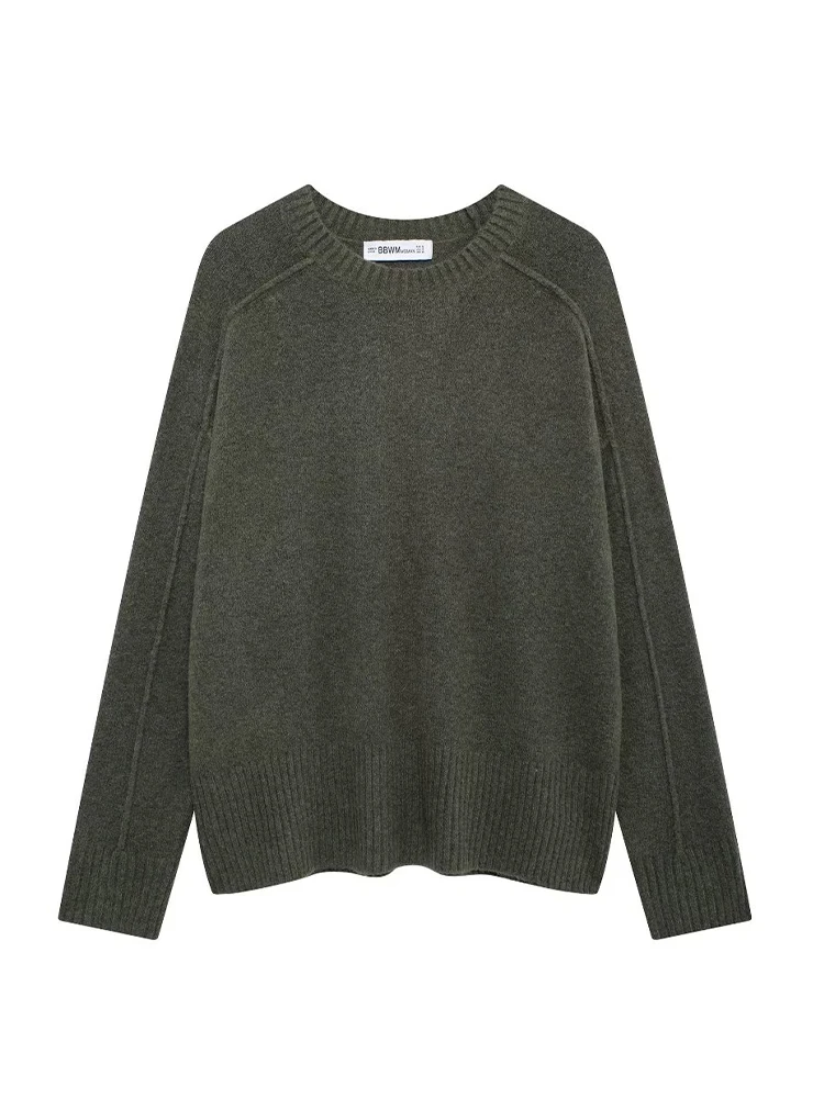 European and American women's clothing round neck loose casual soft touch plain knit sweater
European and American women's clothing round neck loose casual soft touch plain knit sweater