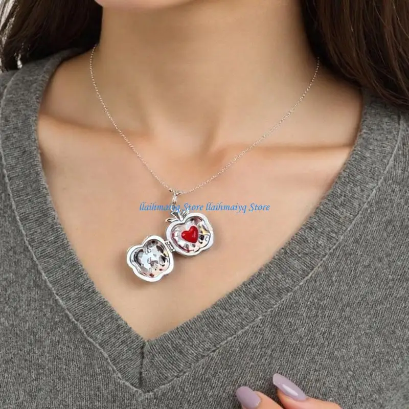 573B Unique Apples Necklace Openable Pendant Necklace Alloy Texture Perfect for Everyday Use or as a Thoughtful Present
573B Unique Apples Necklace Openable Pendant Necklace Alloy Texture Perfect for Everyday Use or as a Thoughtful Present