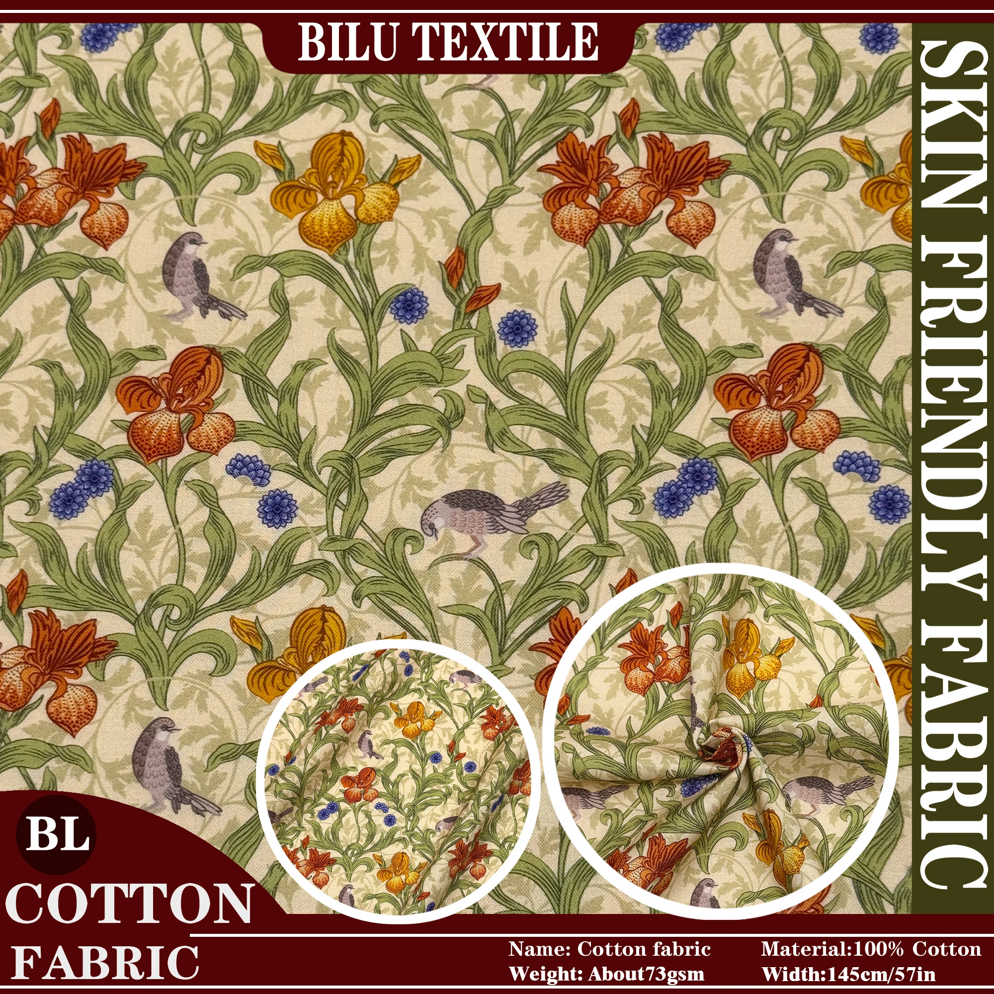 1 м/5 м винтажная ткань с цветочным принтом Моррис, 100% хлопок, поплин, 80S, как Лондон, Свобода, ручная работа, одежда для кукол «сделай сам», платье, ткань 
1 м/5 м винтажная ткань с цветочным принтом Моррис, 100% хлопок, поплин, 80S, как Лондон, Свобода, ручная работа, одежда для кукол «сделай сам», платье, ткань