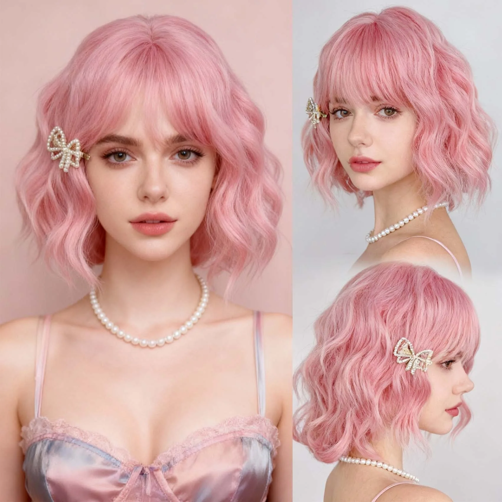 New Cross-Border European American Milk Grapefruit Pink Short Curly Wig, Natural Age-Reducing Wool Curls Bob Wig for Women,
New Cross-Border European American Milk Grapefruit Pink Short Curly Wig, Natural Age-Reducing Wool Curls Bob Wig for Women,