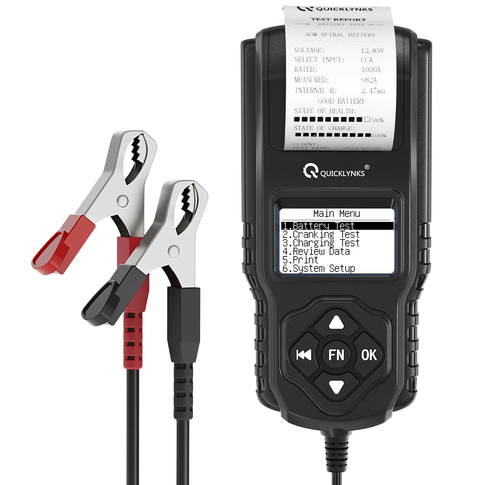 Professional Battery tester Battery CCA test analysis SOC SOH VOL internal resistance health state Quicklynks BA2000
Professional Battery tester Battery CCA test analysis SOC SOH VOL internal resistance health state Quicklynks BA2000