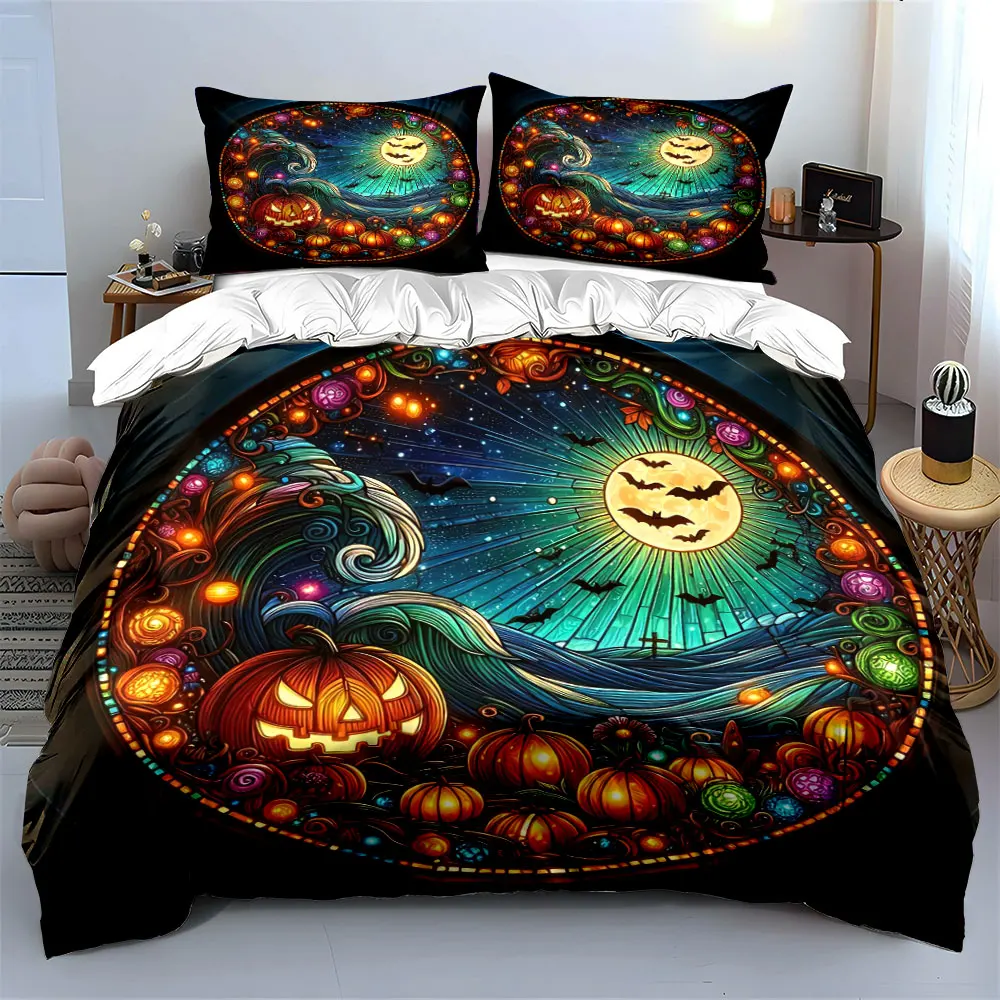 3Pcs Gothic Holiday Bedding Set, Colorful Magical Pumpkin Art Print Duvet Cover, Whimsical and Captivating Vibe
3Pcs Gothic Holiday Bedding Set, Colorful Magical Pumpkin Art Print Duvet Cover, Whimsical and Captivating Vibe