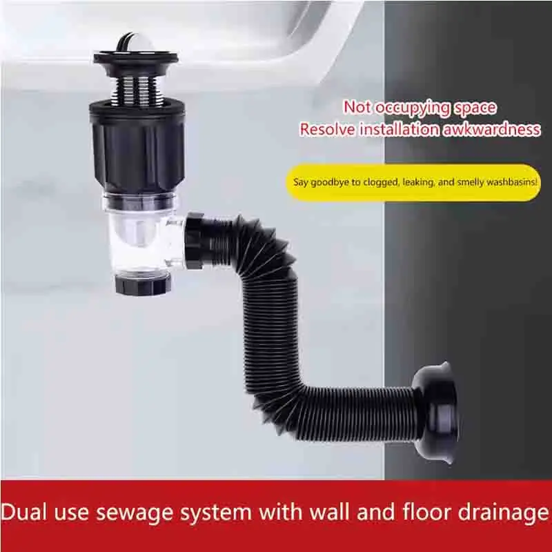 Household Stainless Steel Kitchen Sink Drain Pipe Set with Wall Mount Strainer Basket Bathroom Odor Proof Drainage Accessory
Household Stainless Steel Kitchen Sink Drain Pipe Set with Wall Mount Strainer Basket Bathroom Odor Proof Drainage Accessory