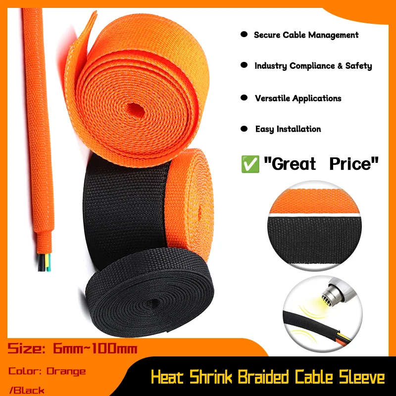 Insulation Flam Retardant Wire Wrap Sheath Protection PET Auto Line Organizer 1~10M Heat Shrink Braided Cable Sleeve 6mm~100mm
Insulation Flam Retardant Wire Wrap Sheath Protection PET Auto Line Organizer 1~10M Heat Shrink Braided Cable Sleeve 6mm~100mm